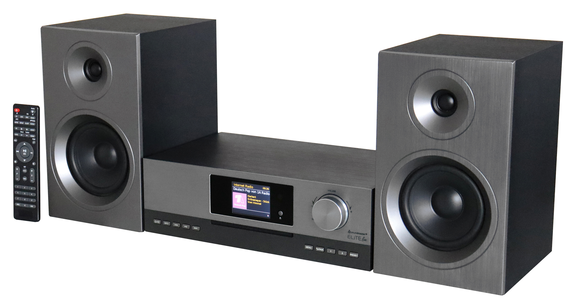 Stereo HiFi music centre with WLAN-internet/DAB+/FM-radio, CD/MP3, USB, Bluetooth®, APP control
