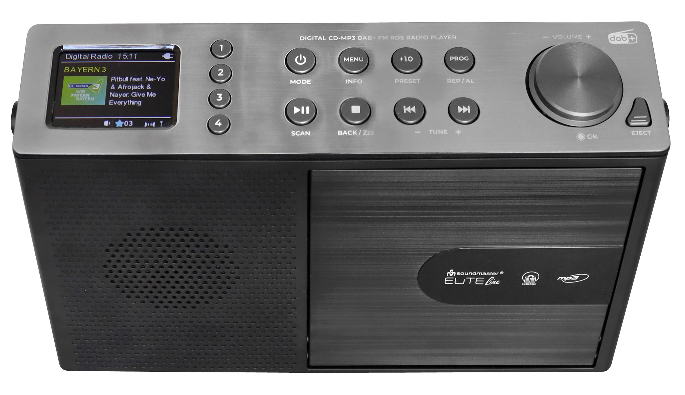 DAB+/FM radio with CD/MP3, USB, Bluetooth®, colour display