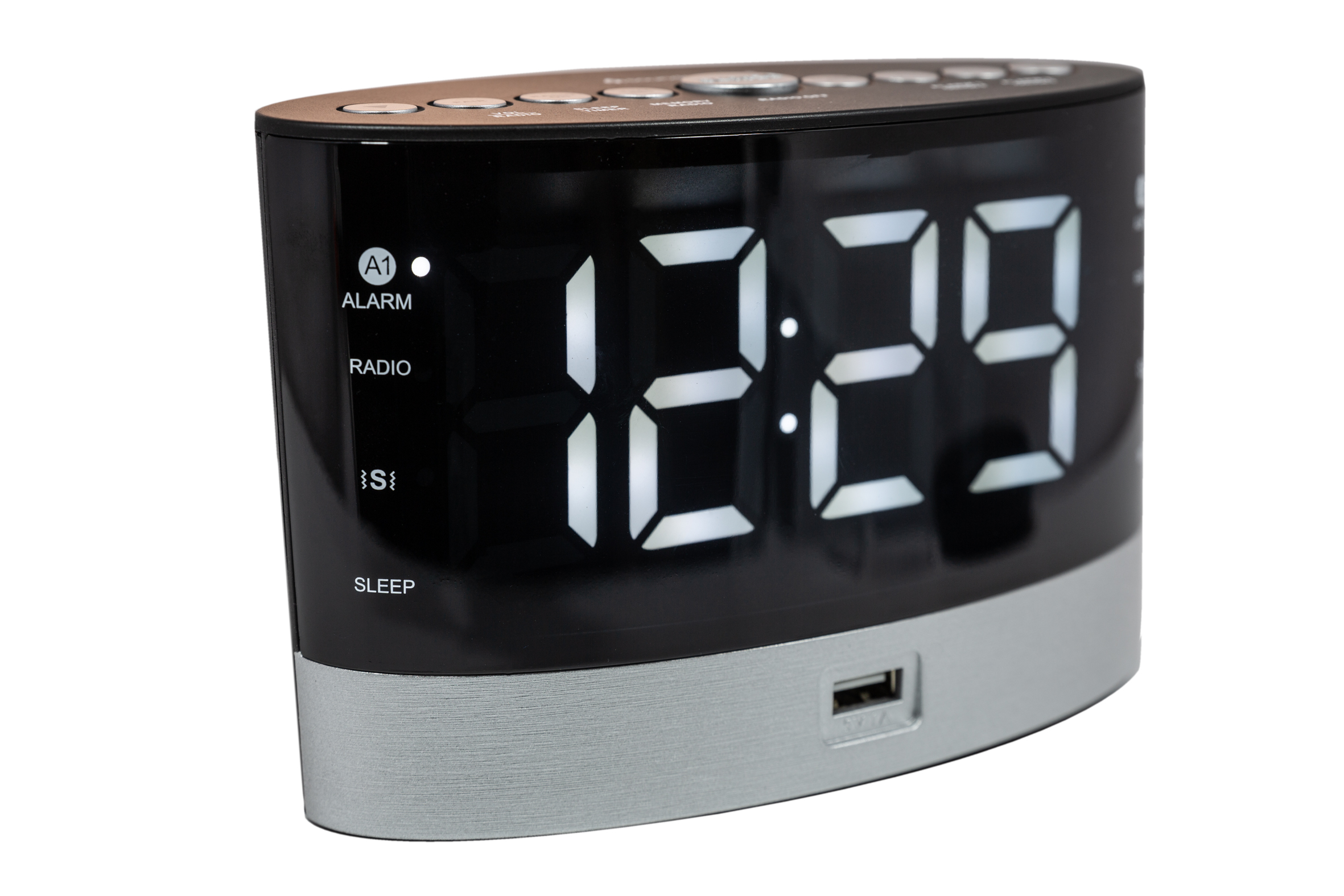 FM clock radio for aurally handicapped people with wireless wake-up vibrating pad