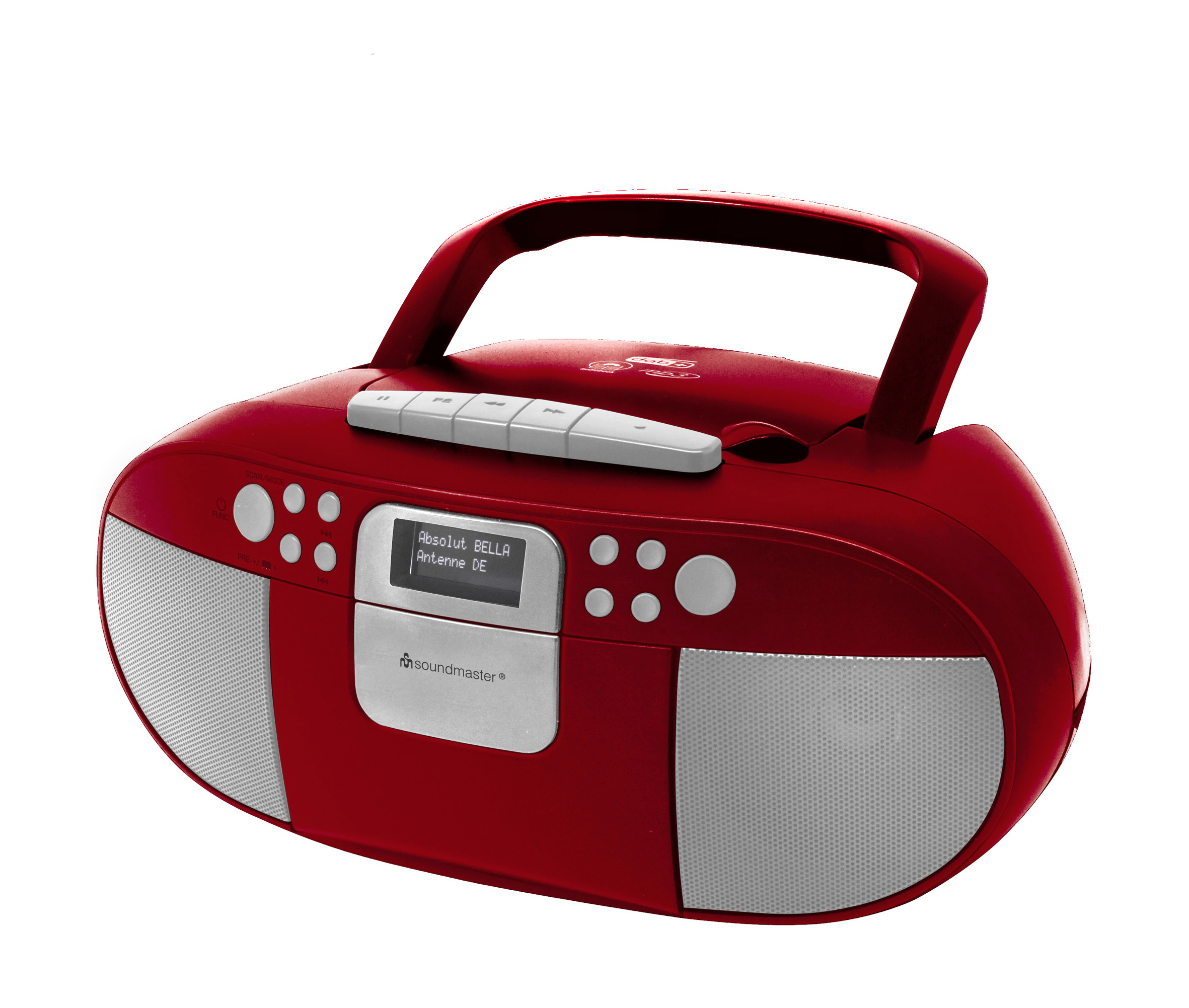 CD/MP3 Boombox mit DAB+/UKW Radio, Kassettenspieler, USB