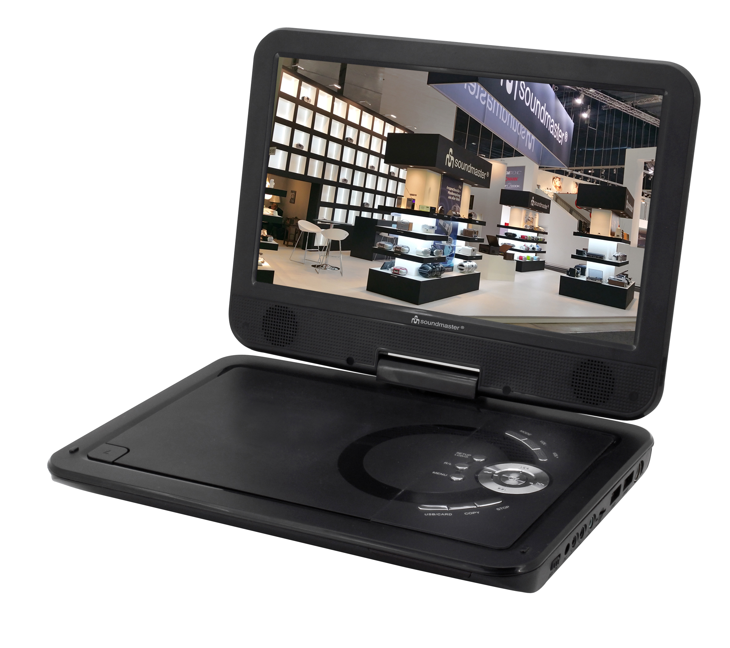 Tragbarer DVD-Spieler mit DVB-T2 HD-Empfänger / 25,9 cm TFT Bildschirm