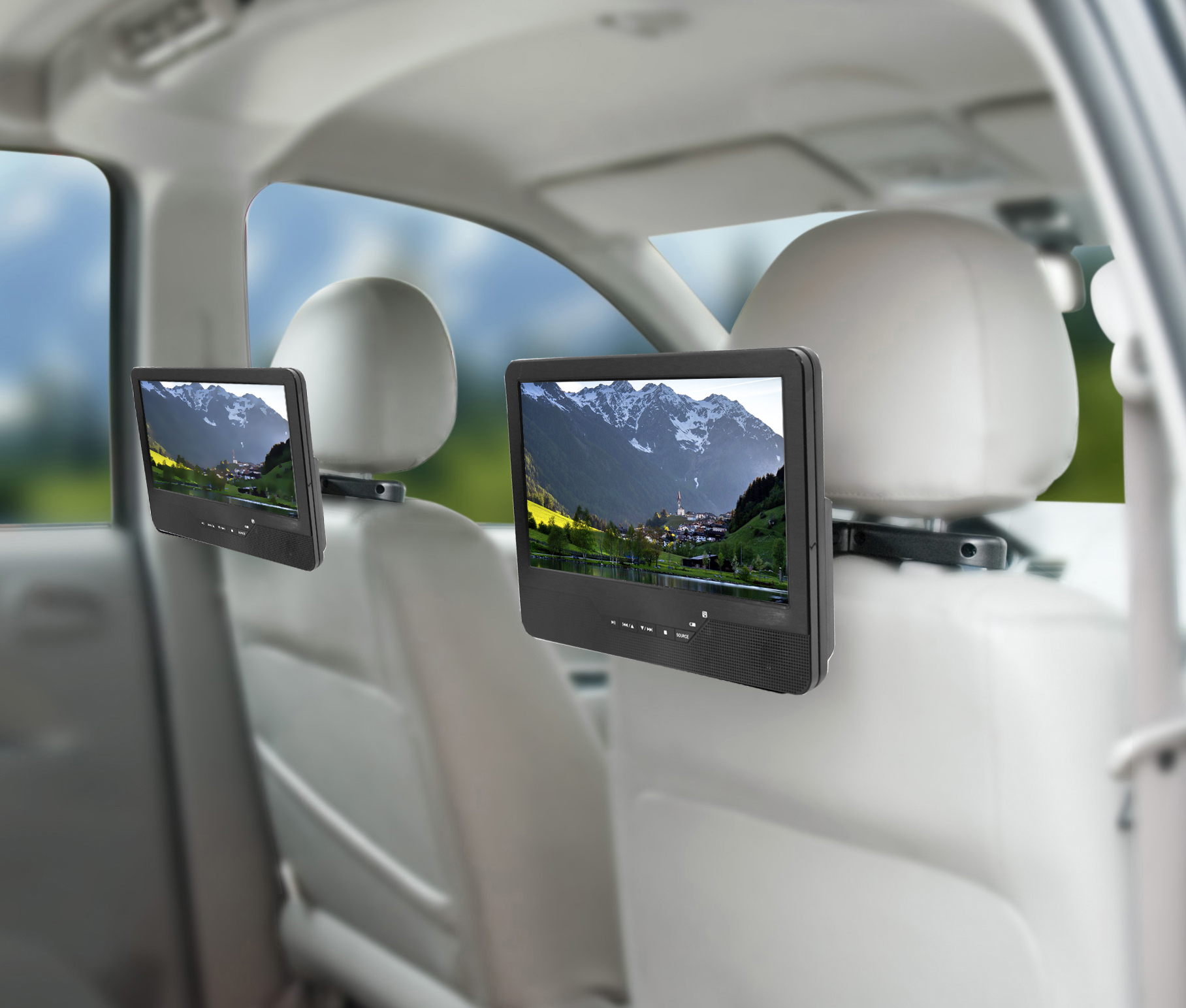 Tragbarer DVD-Spieler mit zwei 25,6 cm LCD-Bildschirmen