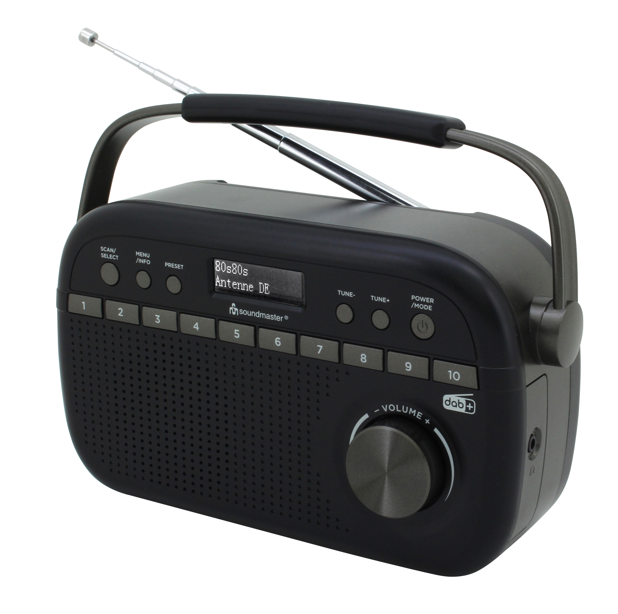 DAB+/FM-RDS radio with preset buttons
