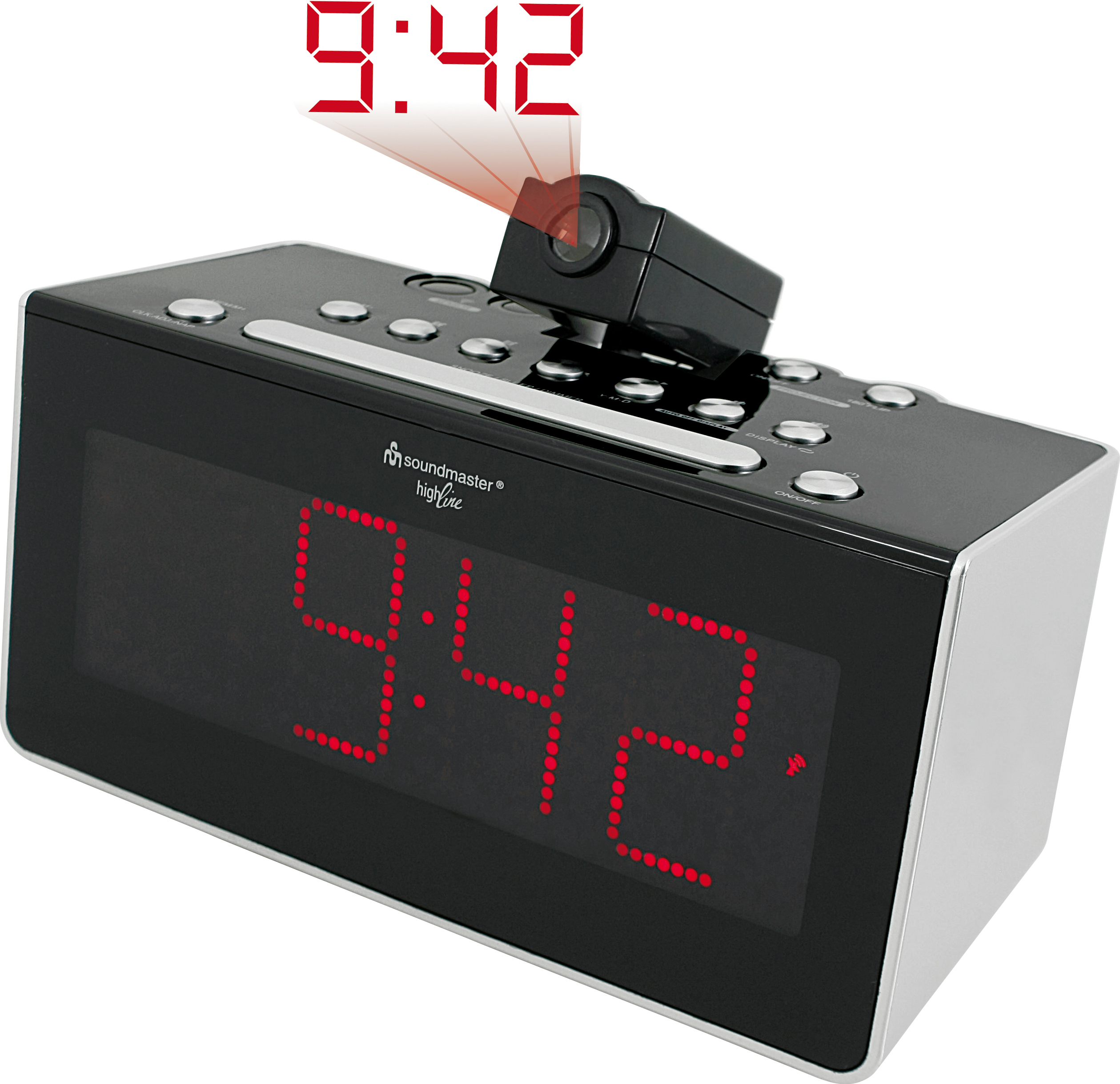 Jumbo LED Funkuhrenradio mit Projektion