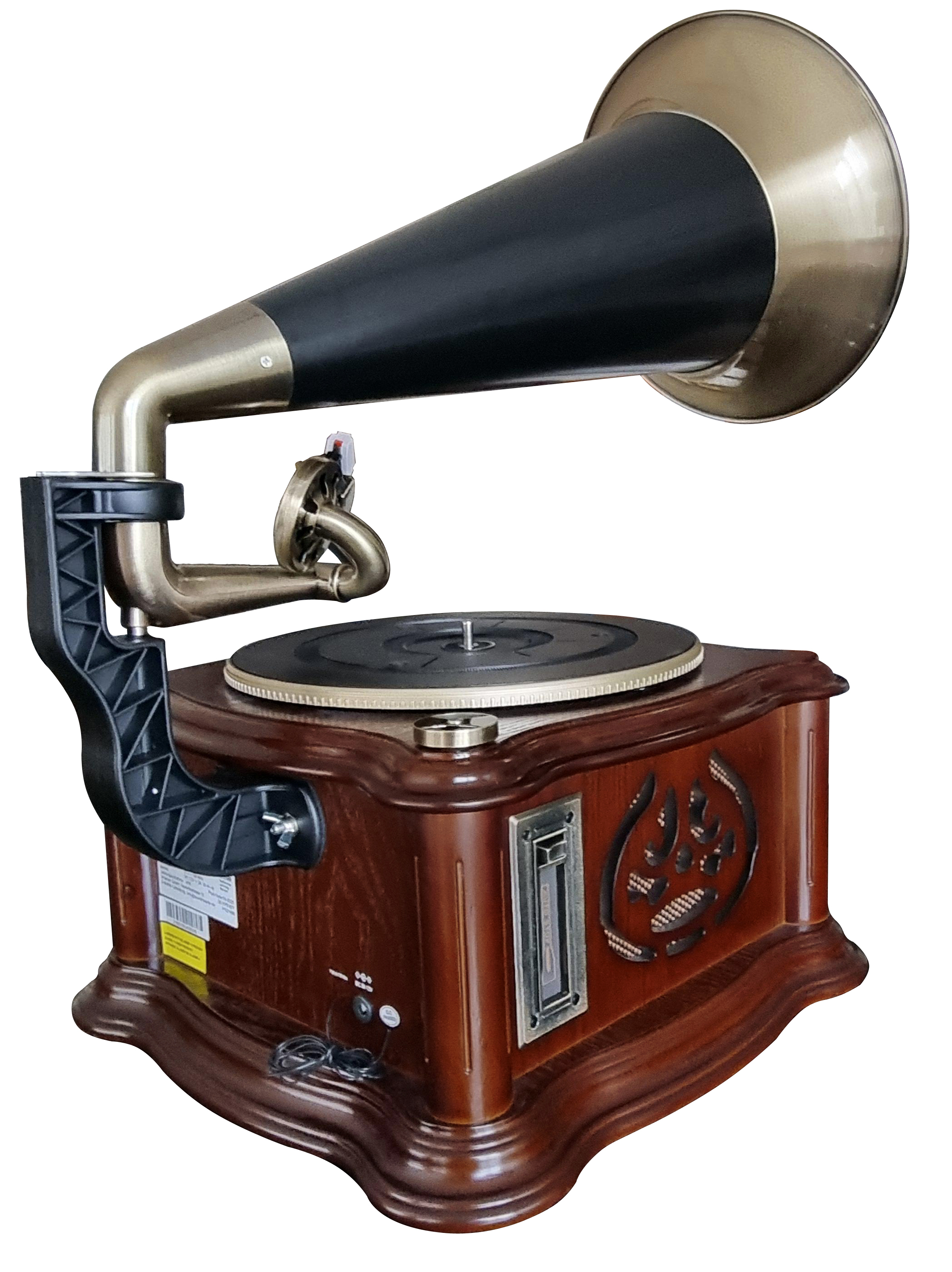 Stereo gramophone with FM/AM radio, CD/MP3, USB/SD, Bluetooth®, cassette player, encoding