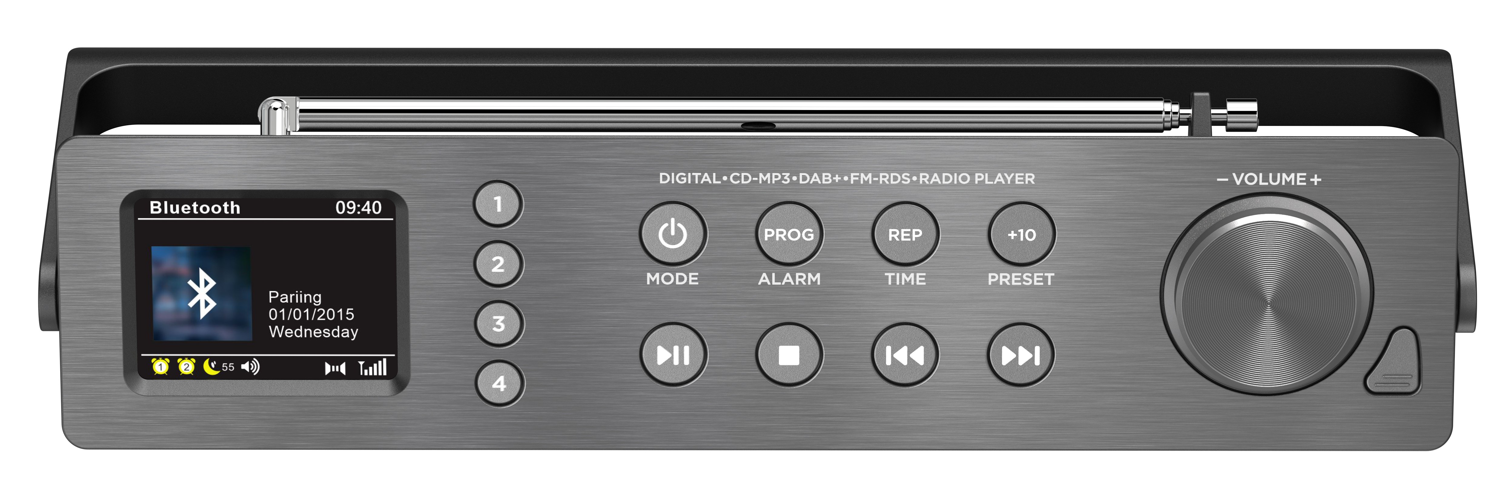 DAB+/FM radio with CD/MP3, USB, Bluetooth®, colour display