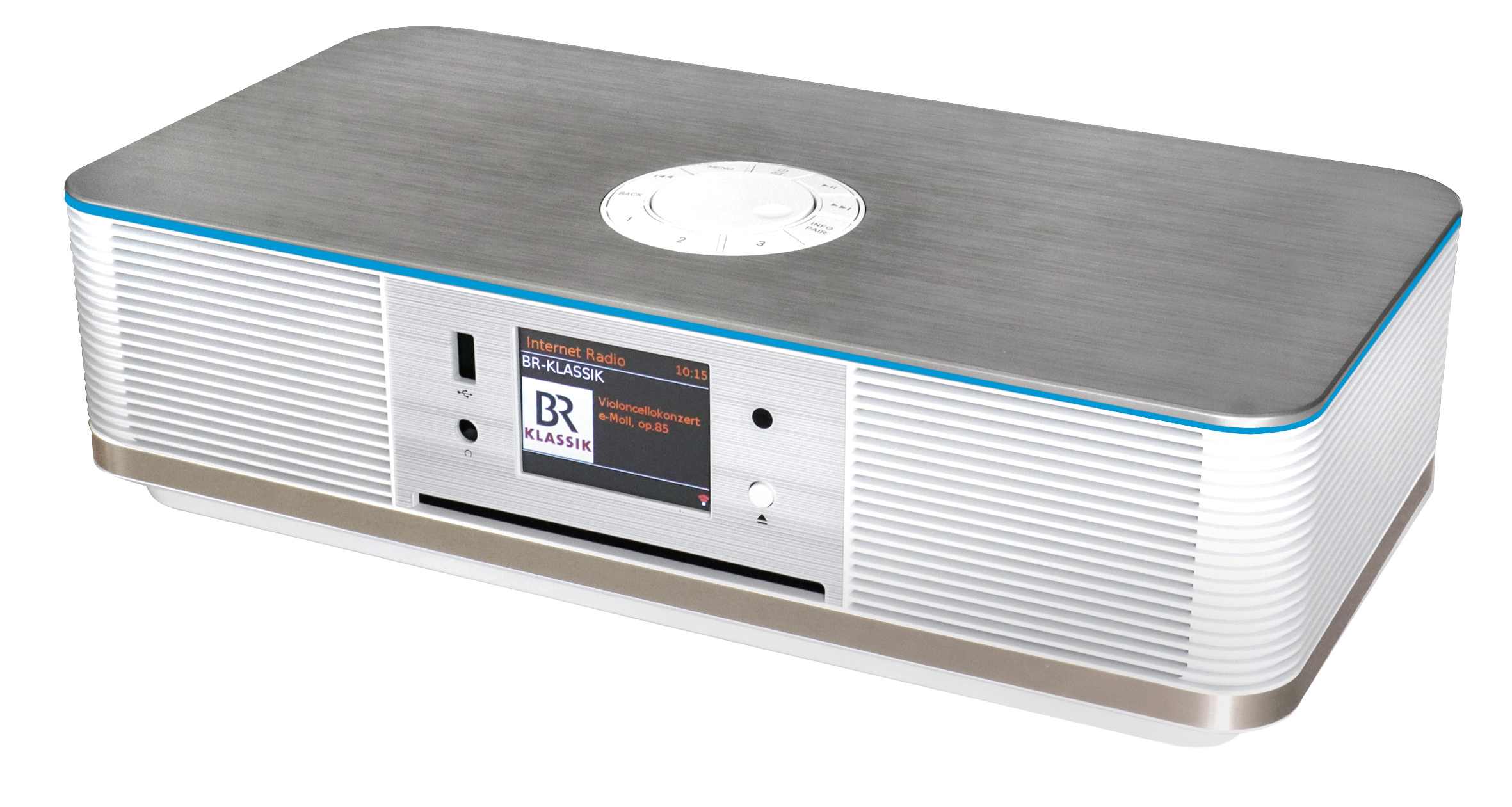 Stereo Musikcenter mit WLAN-Internet/DAB+/UKW-Radio, CD/MP3, USB, Bluetooth®, LED Ambientebeleuchtung, APP-Steuerung