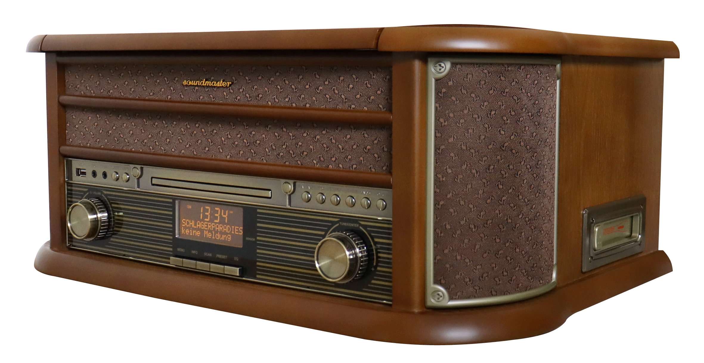 Nostalgie Stereoanlage mit DAB+/UKW Radio, Plattenspieler,CD/MP3,USB,Encoding,Kassette,Bluetooth®