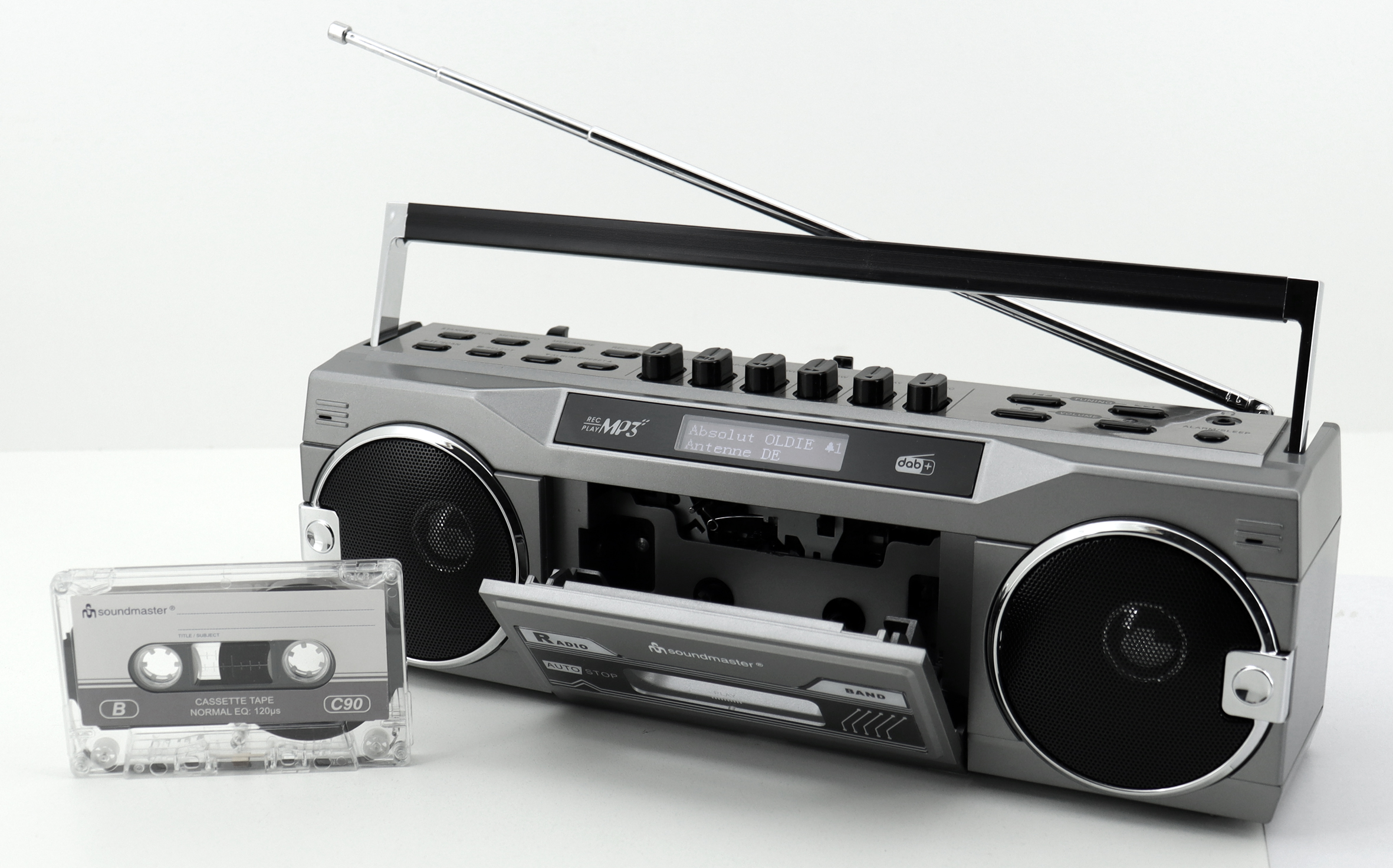 Retro Stereo Radiokassettenrekorder mit DAB+/UKW - USB/SD Aufnahme - Bluetooth®