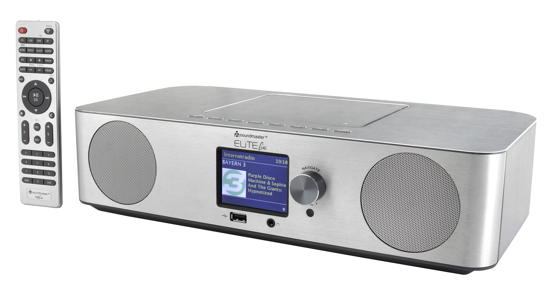 Stereo Musikcenter mit WLAN-Internet/DAB+/UKW-Radio, CD/MP3, USB, Bluetooth®, APP-Steuerung