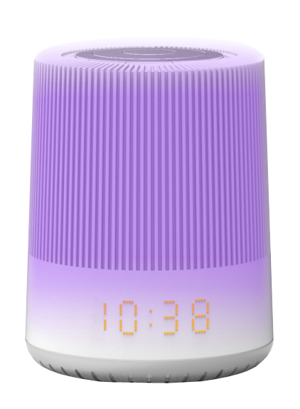 FM-PLL Clock radio with colorful LED night light, sunrise simulation