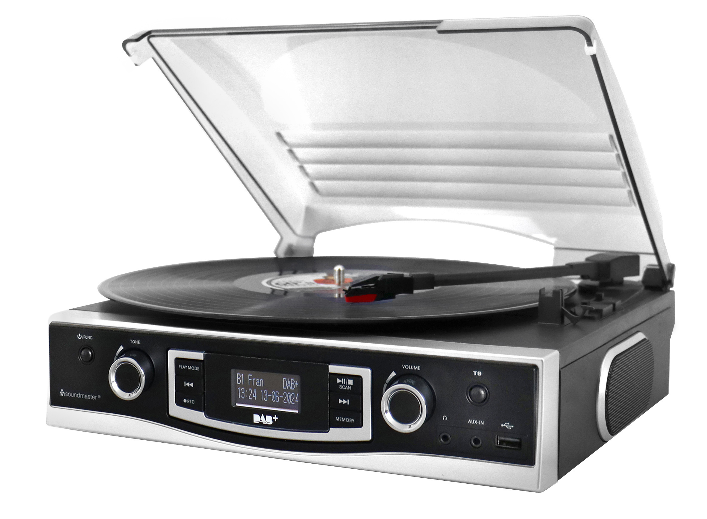 Turntable with DAB+/FM stereo radio & encoding