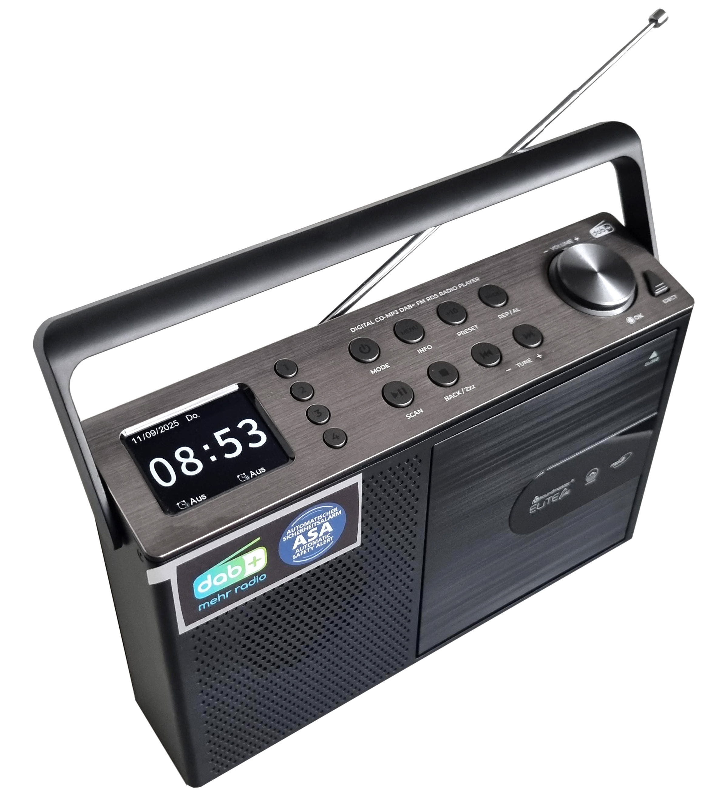 DAB+/FM radio with CD/MP3, USB, Bluetooth®, colour display