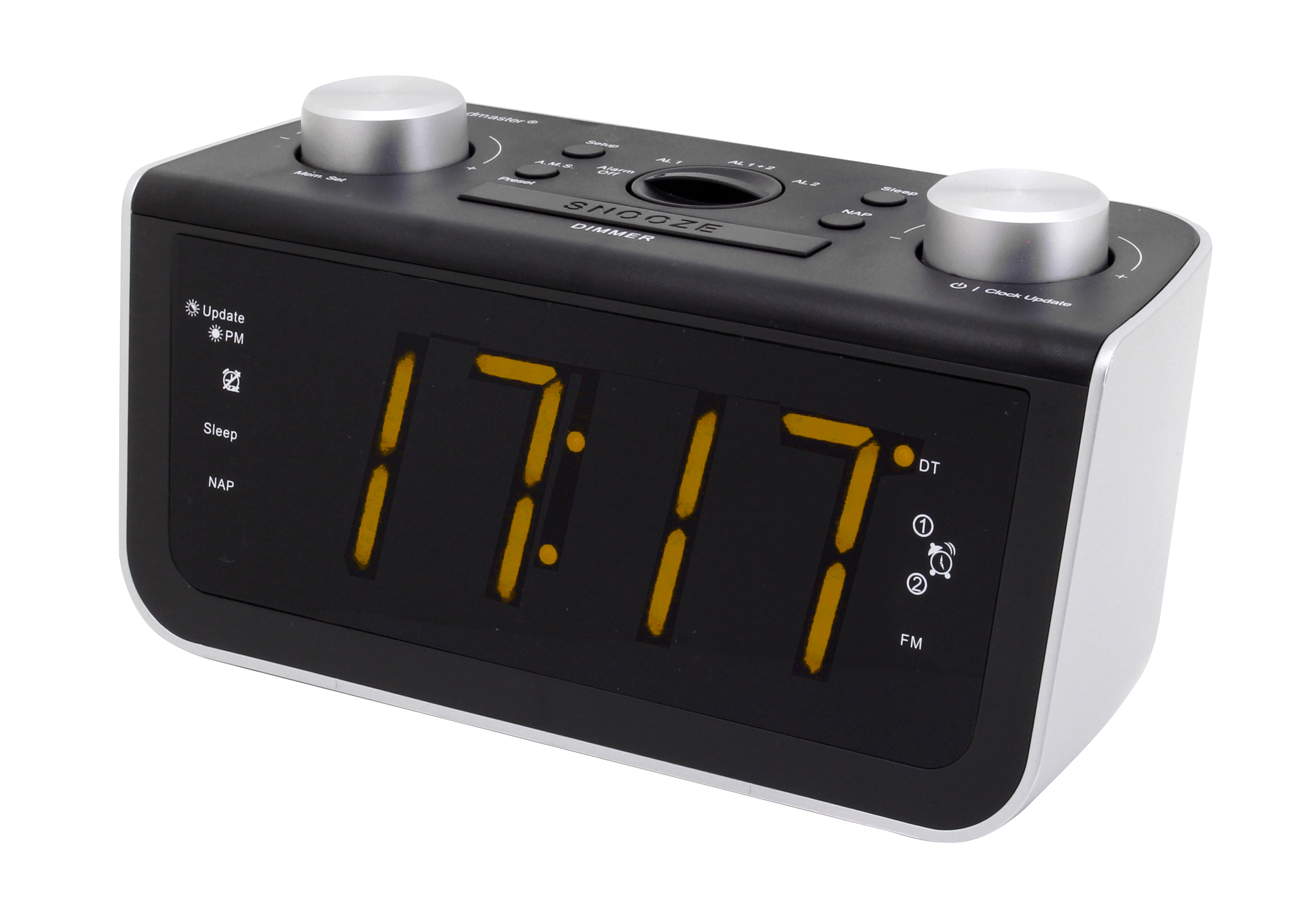 UKW PLL-Uhrenradio mit großem Display/Bedienelementen & automatischer Uhrzeiteinstellung