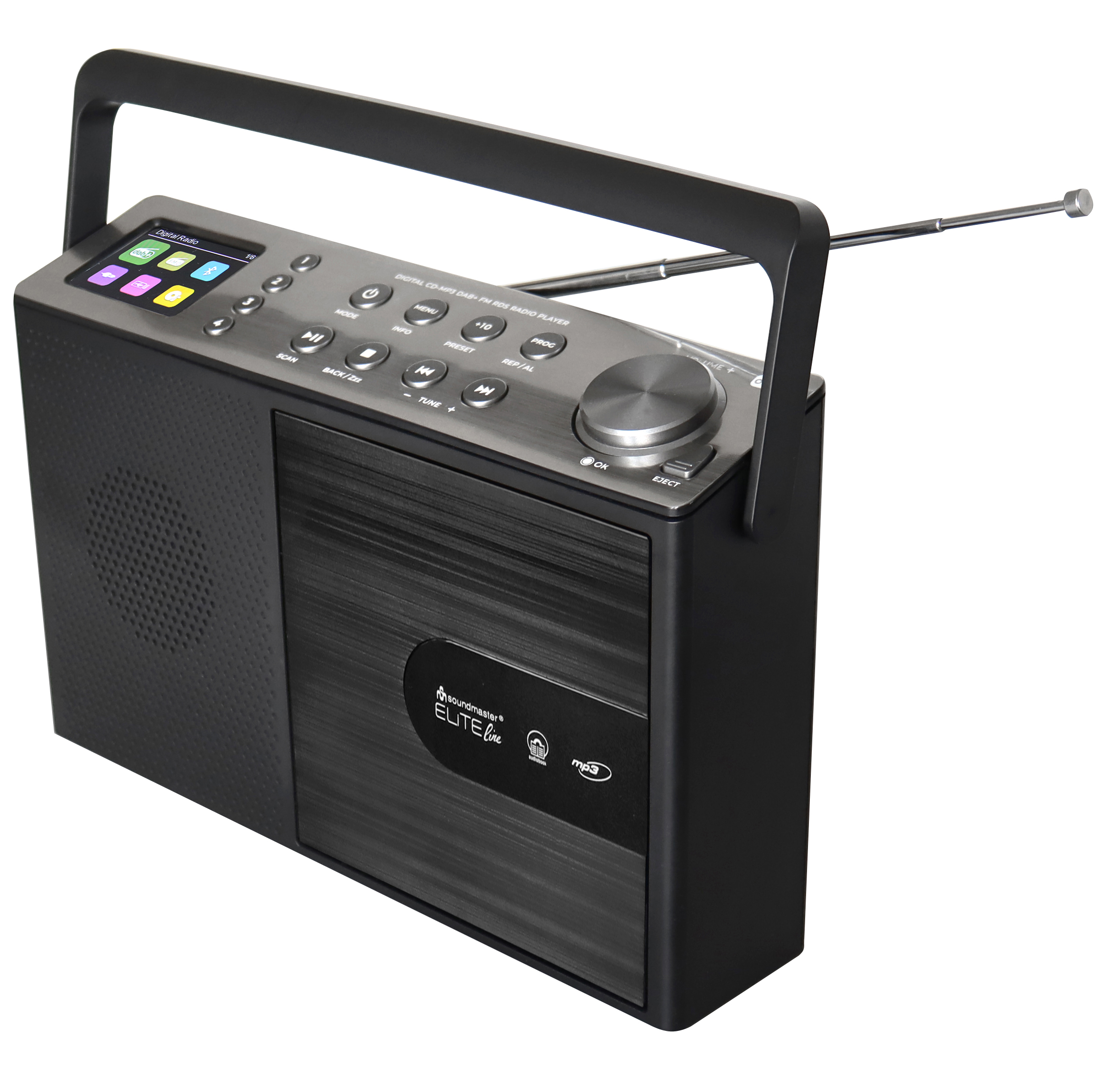DAB+/FM radio with CD/MP3, USB, Bluetooth®, colour display