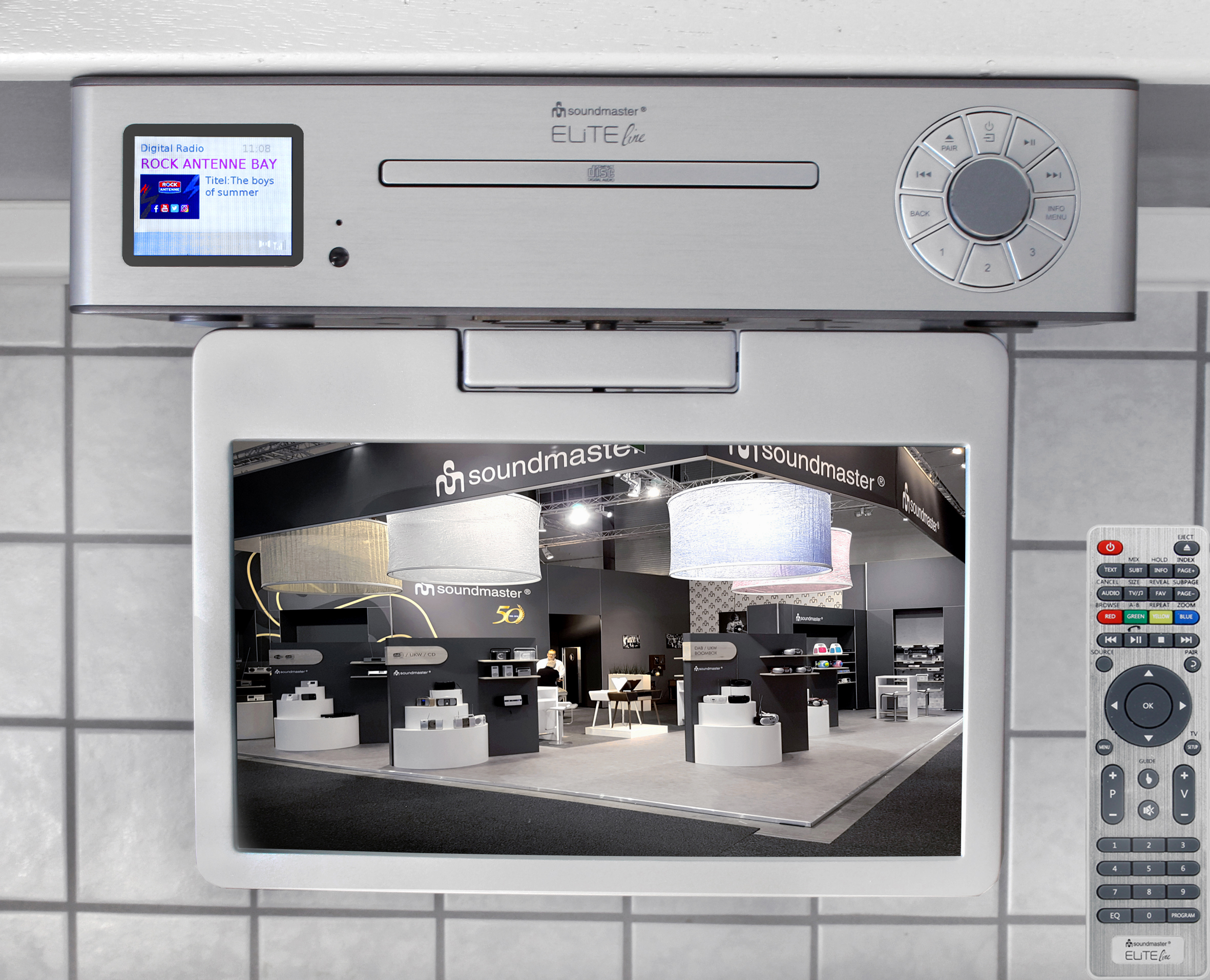 Küchenunterbau Multi Media Center mit TV (25 cm – DVB-T2/C), DAB+/UKW-Radio, CD/MP3, USB, Bluetooth®