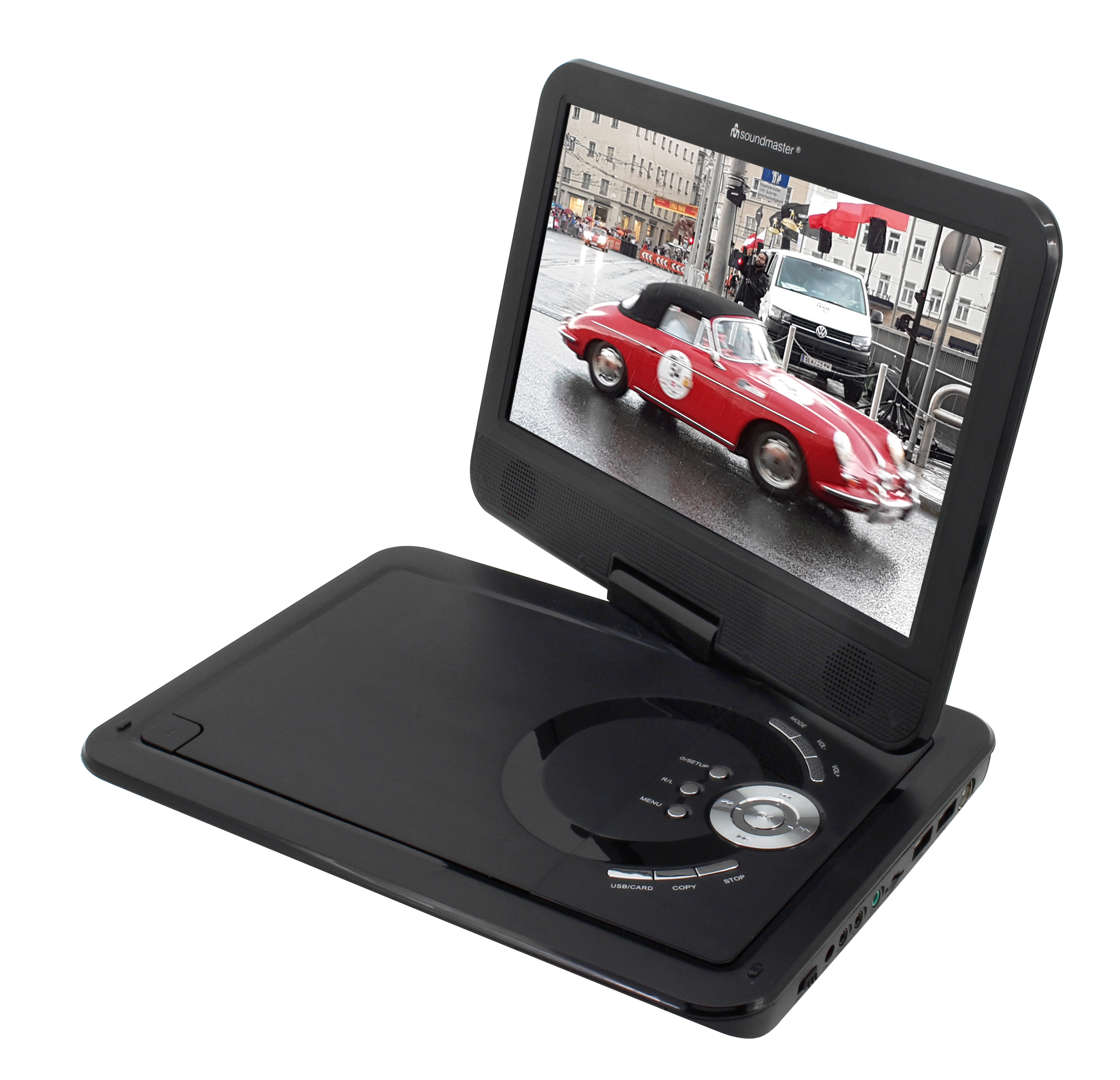 Tragbarer DVD-Spieler mit DVB-T2 HD-Empfänger / 25,9 cm TFT Bildschirm