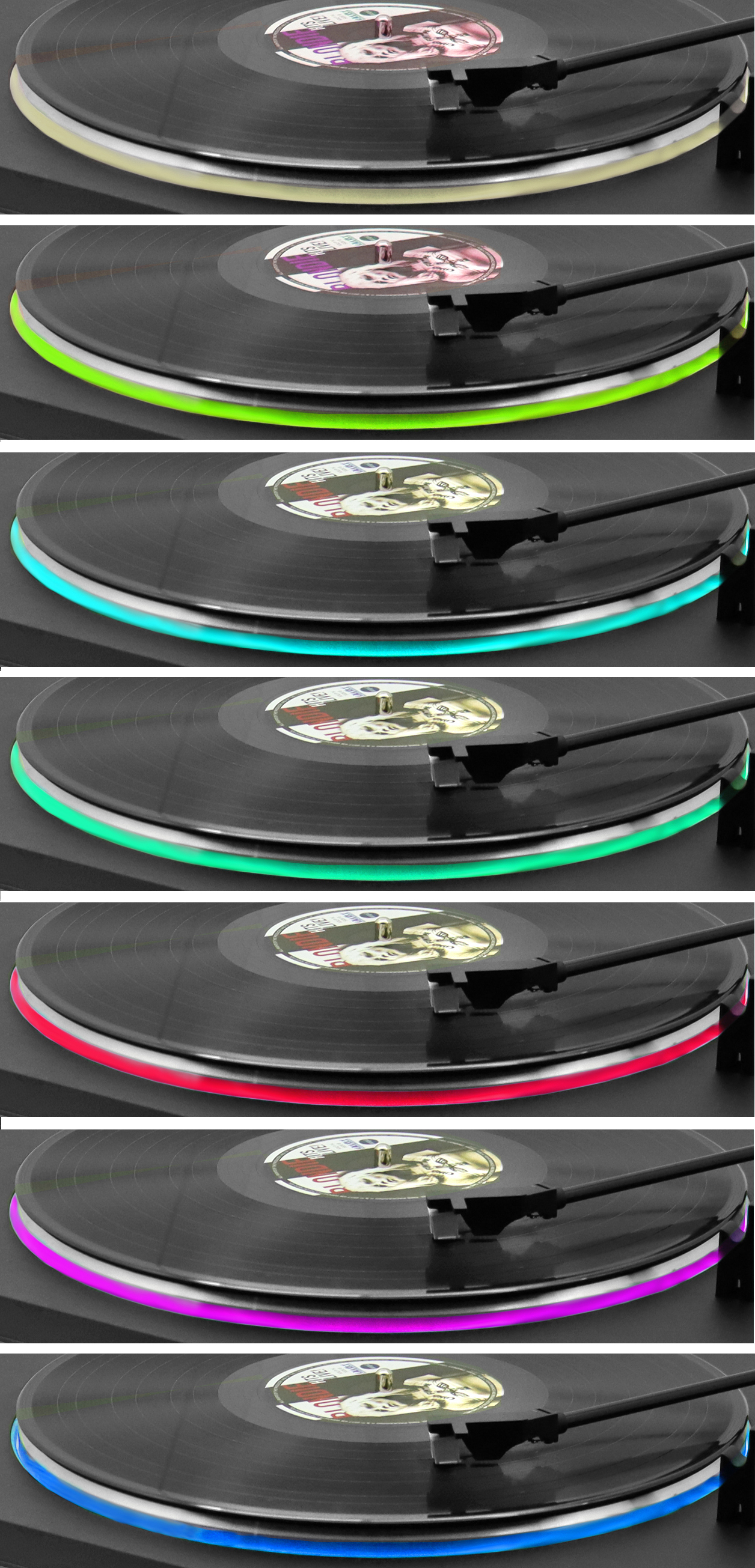 Fully automatic turntable with remote control, LED illuminated platter, magnet cartridge system, Bluetooth® transmission
