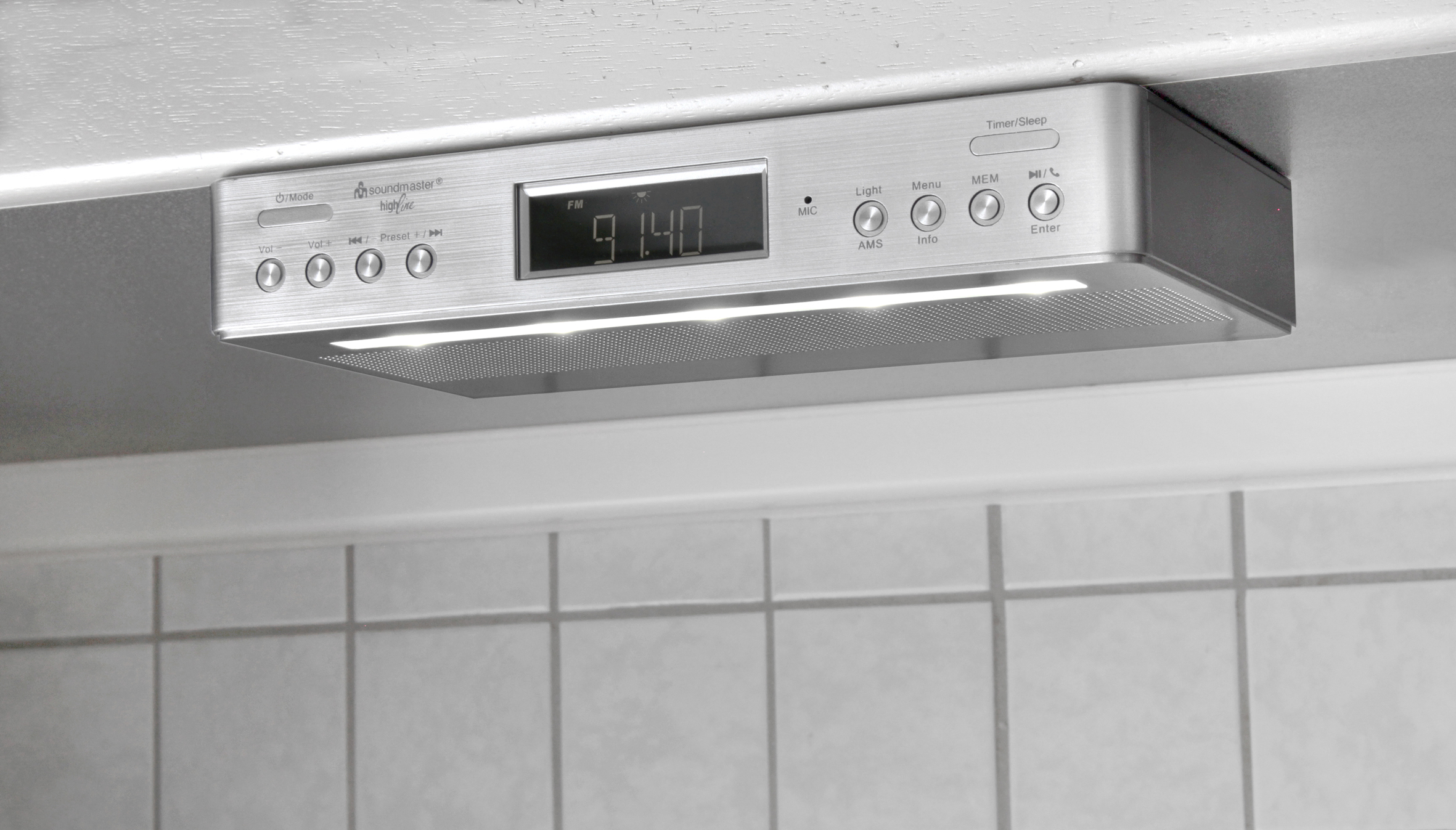 Küchenunterbauradio mit DAB+/UKW, Bluetooth®, LED-Arbeitsplatzbeleuchtung