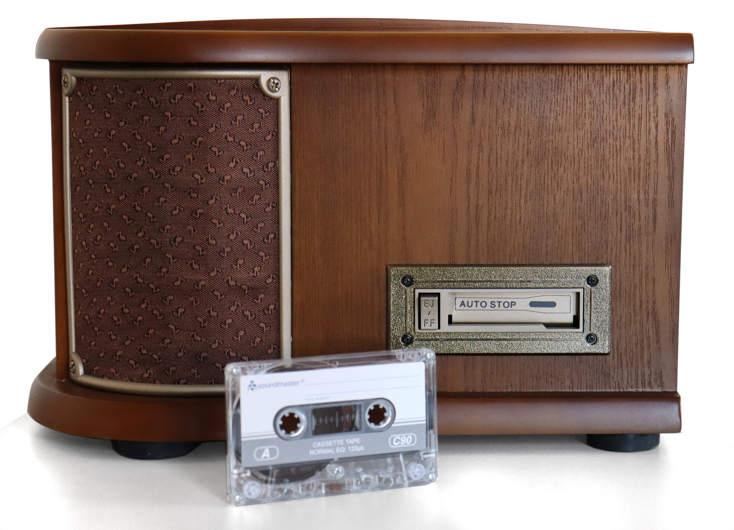 Nostalgic stereo system with DAB+/FM radio, turntable, CD/MP3, USB, encoding, cassette, Bluetooth®