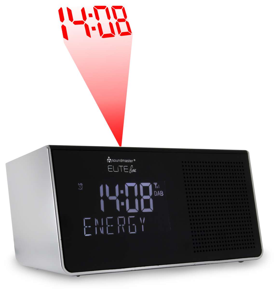 DAB+/FMRDS Clockradio with Jumbo Display and Projection www.soundmaster.de