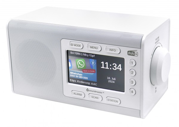 DAB+/FM-RDS radio with big colour display, preset buttons