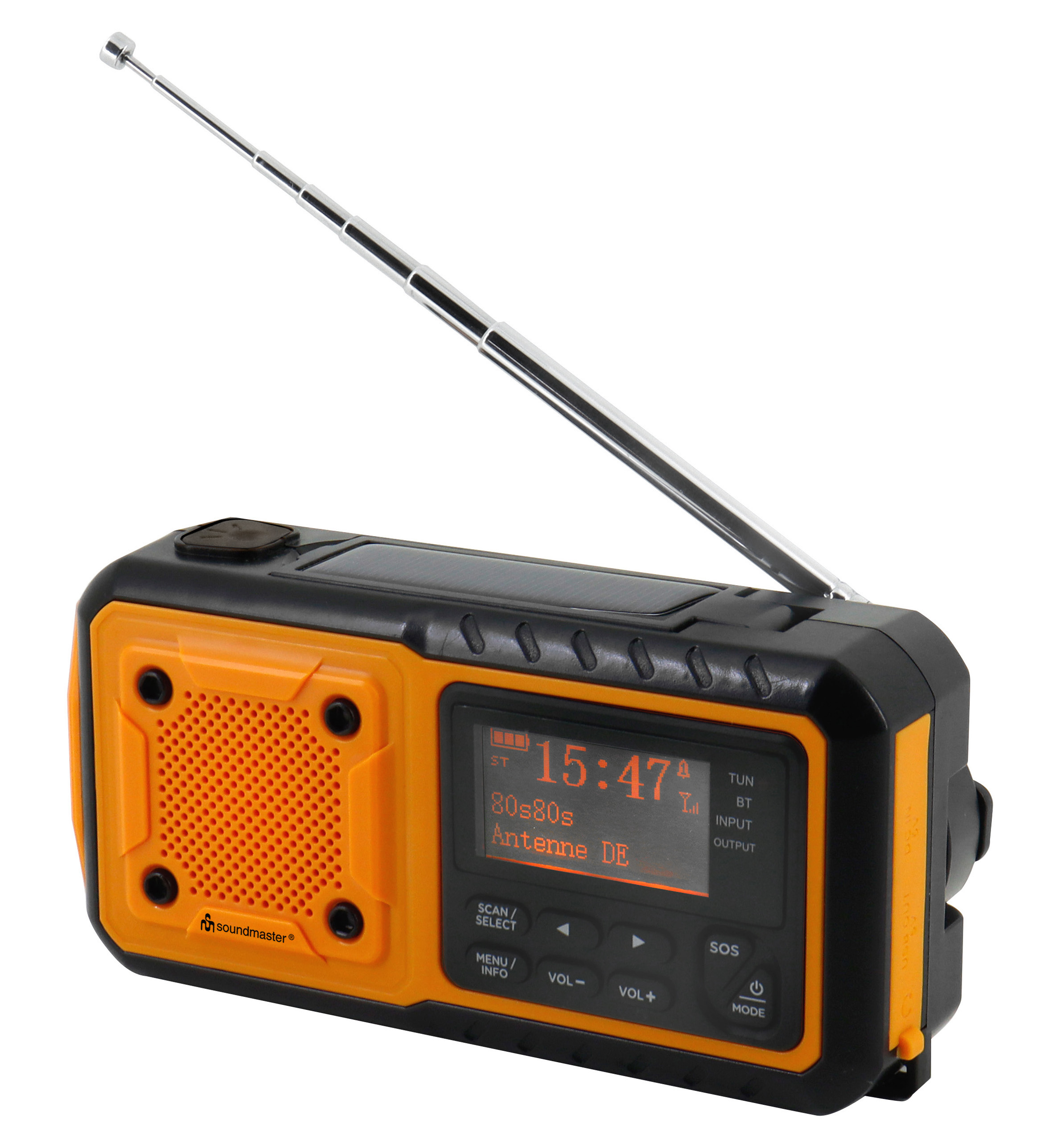 and LED with battery, emergency panel/dynamo, DAB+/UKW lights Bluetooth® Li-Ion digital built-in radio solar